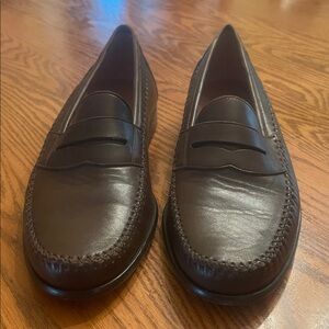 Salvatore Ferragamo Dark Brown Leather Penny Loafers